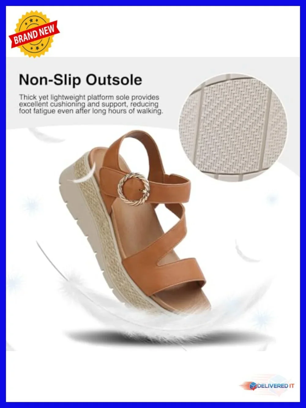 Wedge Platform Espadrille Sandals with Orthopedic Arch Support Adjustable Ankle